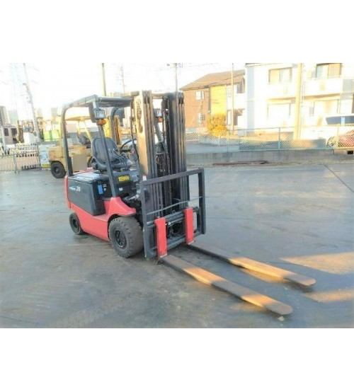 Xe nâng điện 2 tấn Nichiyu FB20PN chui công dịch giá, bình điện Hitachi 3YP-DX450M-13AB. Sản xuất tại Nhật Bản 2018          